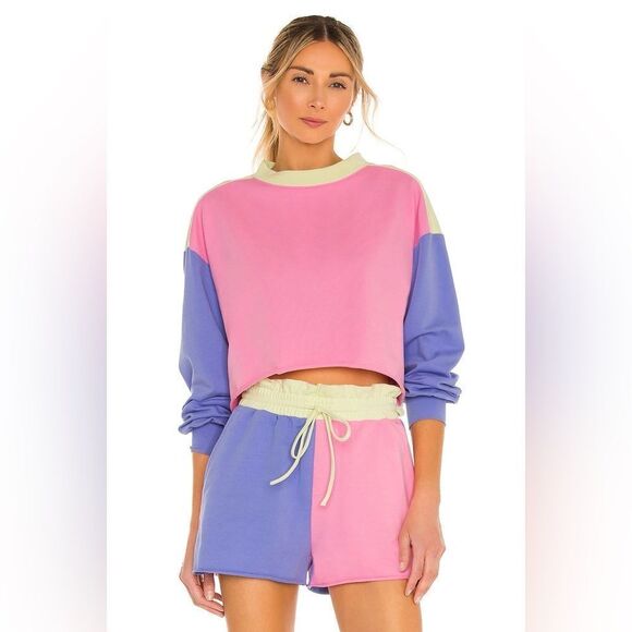Beach Riot | Ava Sweatshirt in Sherbert Pastel Colorblock - Picture 1 of 9